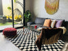 Checkerd beni ourain rug 5x8 - CH87