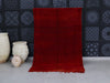 Vintage Moroccan Red Wool Rug - Handmade with Soft Wool 5x8 - C11