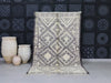 Black and Ivory Tribal Wool Carpet  6x9 - A83