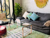 Custom Green Moroccan Wool Rug - N2