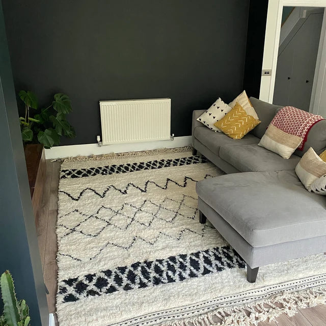 Lovely black and white rugs from Morocco