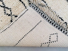 Load image into Gallery viewer, woven handmade rug, custom berber rug, wool checkered rug, soft moroccan rug, berber checkered rug, wedding gift, rugs for gift, knotted wool rug, beni ourain rug5x8, berber handwoven, abstract rug, moroccan cream rug, made to order rug