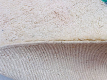 Load image into Gallery viewer, wool moroccan rug, ivory rug, morocco white rug, tufted rug, beniourain, moroccan shag rug, large floor carpet, antique azilal rug, hand woven rug, unique home decor, boho rugs, striped berber rug, off white rug