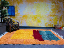 Load image into Gallery viewer, beni rug, Berber rug, Contemporary rug, shag rug, Beni ourain rug, wool rug, Minimalist rug, Moroccan rug 8x10, Moroccan area rug, Handmade rug, moroccan rug 8x10, custom handmade rug, Moroccan area rug