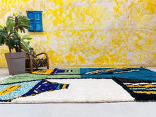 Load image into Gallery viewer, Contemporary rug, Custom rug, handmade berber rug, Blue area rug, moroccan berber rug, Custom rug, beni ourain, Moroccan blue rug, Moroccan rug, Wool rug, Custom size rug, Moroccan rug 8x10, Moroccan rug