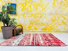Load image into Gallery viewer, Vintage Area Rug, boho area rug, beni ourain rug, Authentic rug, Boujaad Rug, handmade rug, antique rug, vintage moroccan rug, handmade gift, boho rug, Traditional rug, moroccan rug, 