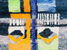 Load image into Gallery viewer, Black rug morocco, handmade rug wool, wool area rug, tufted rug, rug living room 5x8, sheep wool rug, berber rug blue, scandinavian decor, Black wool rug, Boujaad rug, boujaad rug, handwoven carpet, moroccan rug 5x8