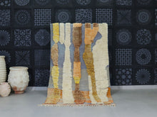 Load image into Gallery viewer, Handmade Moroccan Beni Ourain rug with abstract vertical design


