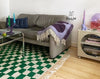 Green checkered rug 3x4