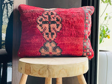 Load image into Gallery viewer, Red Moroccan Wool Pillow - PI109
