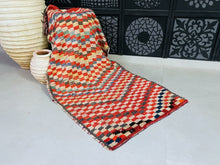 Load image into Gallery viewer, Vibrant checkerboard Moroccan rug styled in a modern interior.
