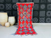 Red Moroccan Boucherouite Rug 3x8 ft - N7215