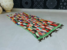 Load image into Gallery viewer, Vintage Moroccan Boucherouite Rug 2x5 ft - N7221
