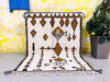 Beni ourain rug 5x6, Unique Moroccan carpet 5.0 ft x 6.5 ft