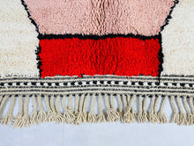 Load image into Gallery viewer, Moroccan Rug, Handmade Wool, Rug, Bohemian, Boho Rug, Moroccan Boujad, Moroccan, Antique Rug, Custom Rug, Free Shipping, Black Friday, Checkered Rug, berber rug
