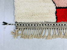 Load image into Gallery viewer, Moroccan Rug, Handmade Wool, Rug, Bohemian, Boho Rug, Moroccan Boujad, Moroccan, Antique Rug, Custom Rug, Free Shipping, Black Friday, Checkered Rug, berber rug
