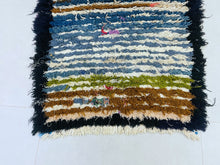 Load image into Gallery viewer, Vintage-style upcycled fabric rug with artisan details

