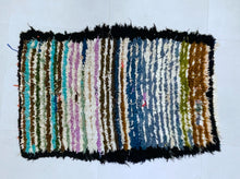 Load image into Gallery viewer, Soft and colorful striped Moroccan area rug

