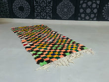 Load image into Gallery viewer, Vibrant patchwork-style Moroccan rug in a checkerboard pattern

