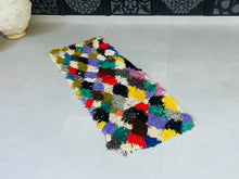 Load image into Gallery viewer, Traditional Berber rug with vibrant mixed textures
