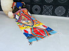 Load image into Gallery viewer, Handwoven boho wool runner rug in bold colors
