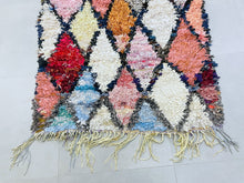 Load image into Gallery viewer, Statement vintage Boucherouite rug in multicolor tones

