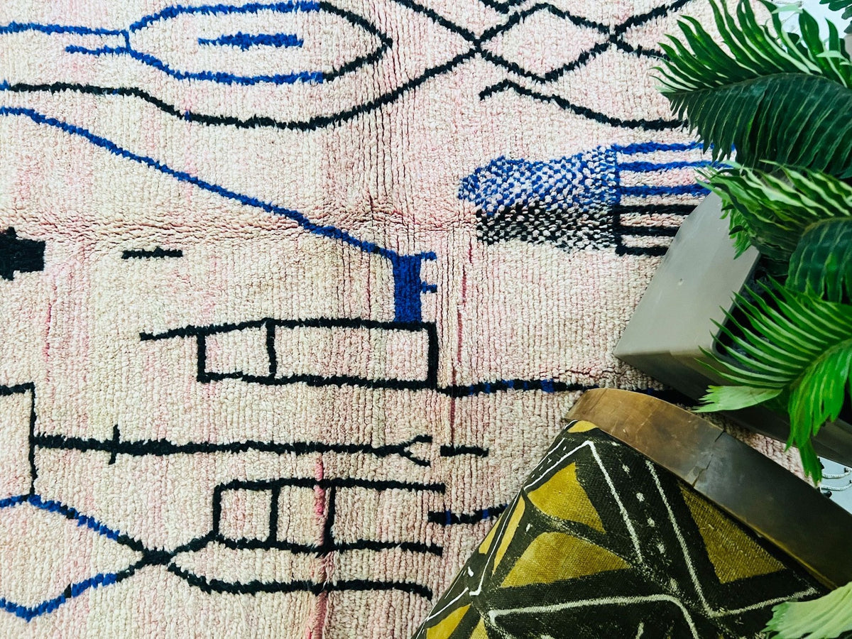 Pink Berber Rug 7x10 ft - G5455 – The Wool Rugs