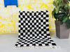 Moroccan Black checkered rug 3x5 ft -  G5385