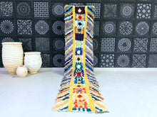 Load image into Gallery viewer, Vibrant Moroccan Boucherouite runner rug with bold colors.
