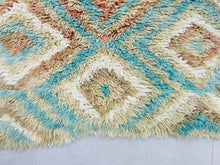 Load image into Gallery viewer, Unique Moroccan shaggy rug styled in a modern interior.
