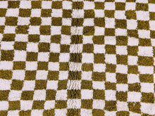 Load image into Gallery viewer, Olive green Checkerboard Rug 10x13 ft - G5734
