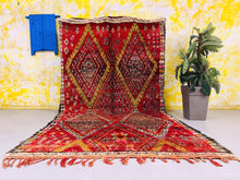 Load image into Gallery viewer, Red vintage moroccan rug 7x13 FT - G5216
