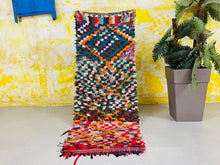 Load image into Gallery viewer, Moroccan Rug,  Boucherouite Rug,  Berber Rug,  Runner Rug,  Vintage Rug,  Area Rug,  Colorful Rug,  Abstract Rug,  Free Shipping,  Handmade Rug,  Handwoven Rug,  Living Room Rug,  Soft Rug,  Home and Living,  Floor and Rugs.
