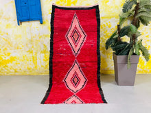 Load image into Gallery viewer, Red Diamond Moroccan Runner Rug 3x7 ft -  N7042, Runner, The Wool Rugs, The Wool Rugs, 
