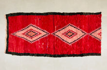 Load image into Gallery viewer, Red Diamond Moroccan Runner Rug 3x7 ft -  N7042, Runner, The Wool Rugs, The Wool Rugs, 
