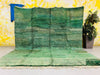 Green Moroccan Rug 9.7 FT x 10.7 FT - Area Rug - Vintage rug - Antique Morocco Carpet - Old Berber Rug 9x10 - Handmade North African Rug