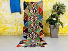 Load image into Gallery viewer, Colorful Handwoven Moroccan Kilim Rug 2x9 ft  - N7043
