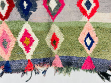 Load image into Gallery viewer, moroccan rug, boucherouite rug, moroccan berber rug, moroccan runner rug, vintage runner rug, moroccan area rug, runner rug, Colorful Rug
