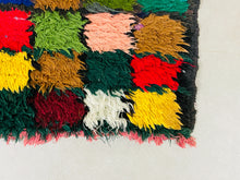 Load image into Gallery viewer, moroccan rug, boucherouite rug, moroccan berber rug, moroccan runner rug, vintage runner rug, moroccan area rug, runner rug, Colorful Rug
