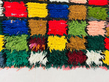 Load image into Gallery viewer, moroccan rug, boucherouite rug, moroccan berber rug, moroccan runner rug, vintage runner rug, moroccan area rug, runner rug, Colorful Rug
