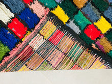 Load image into Gallery viewer, moroccan rug, boucherouite rug, moroccan berber rug, moroccan runner rug, vintage runner rug, moroccan area rug, runner rug, Colorful Rug
