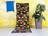 Colorful Boucherouite rug 3x8 ft - N7053