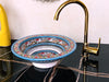 Bathroom vessel sink handcrafted ceramic washbasin, Ceramic sink for bathroom hand painted , bathroom vanities sink decor