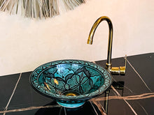 Load image into Gallery viewer, Moroccan sink Moroccan handmade, ceramic sink, Bathroom vessel &amp; Kitchen, Round washbasin Hand-Painted, Home decor, Pottery sink
