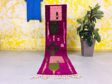 Load image into Gallery viewer, Wool runner rug 2x10 ft - G5427
