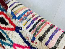 Load image into Gallery viewer, Moroccan Rug,  Boucherouite Rug,  Berber Rug,  Runner Rug,  Vintage Rug,  Area Rug,  Colorful Rug,  Abstract Rug,  Free Shipping,  Handmade Rug,  Handwoven Rug,  Living Room Rug,  Soft Rug,  Home and Living,  Floor and Rugs.
