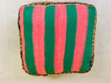 Load image into Gallery viewer, moroccan wool pouf, berber pouf, pouf , 60x60x20 cm pouf, kilim pouf, ottoman pouf
