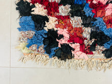 Load image into Gallery viewer, Handwoven Artisanal Moroccan Boucheroutie rug 3x8 ft - N7075, Boucherouite Rugs, The Wool Rugs, The Wool Rugs, 

