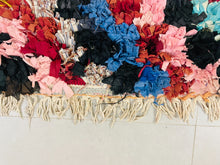 Load image into Gallery viewer, Handwoven Artisanal Moroccan Boucheroutie rug 3x8 ft - N7075, Boucherouite Rugs, The Wool Rugs, The Wool Rugs, 
