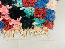 Load image into Gallery viewer, Handwoven Artisanal Moroccan Boucheroutie rug 3x8 ft - N7075, Boucherouite Rugs, The Wool Rugs, The Wool Rugs, 
